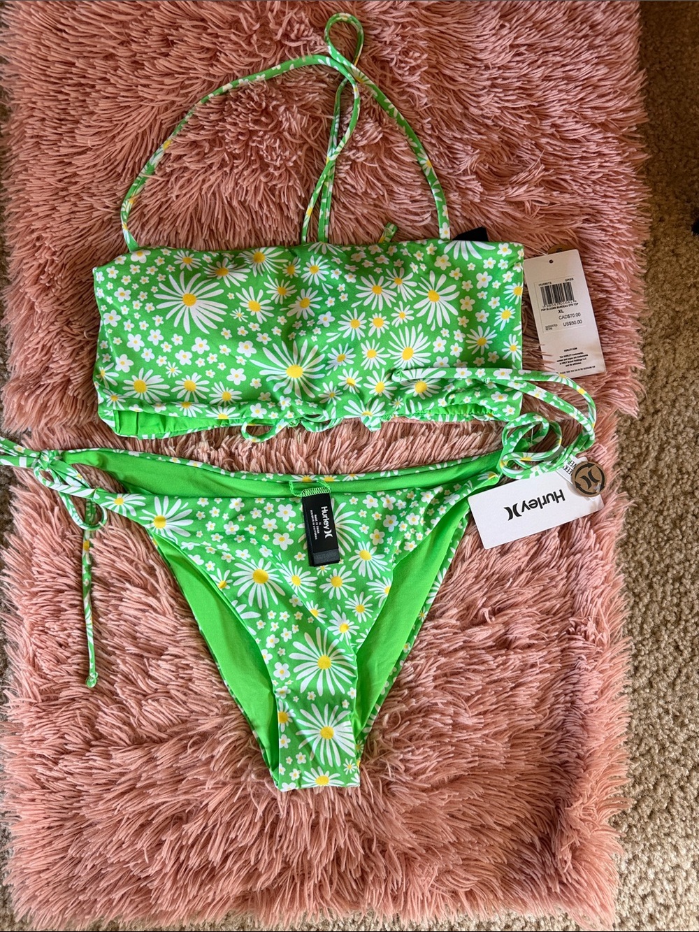 Hurley Pop Blooms Bandeau Bikini Set